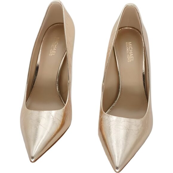 Michael Kors Amara Pointed Toe Pumps Pale Gold Metallic 6M - Picture 5 of 6